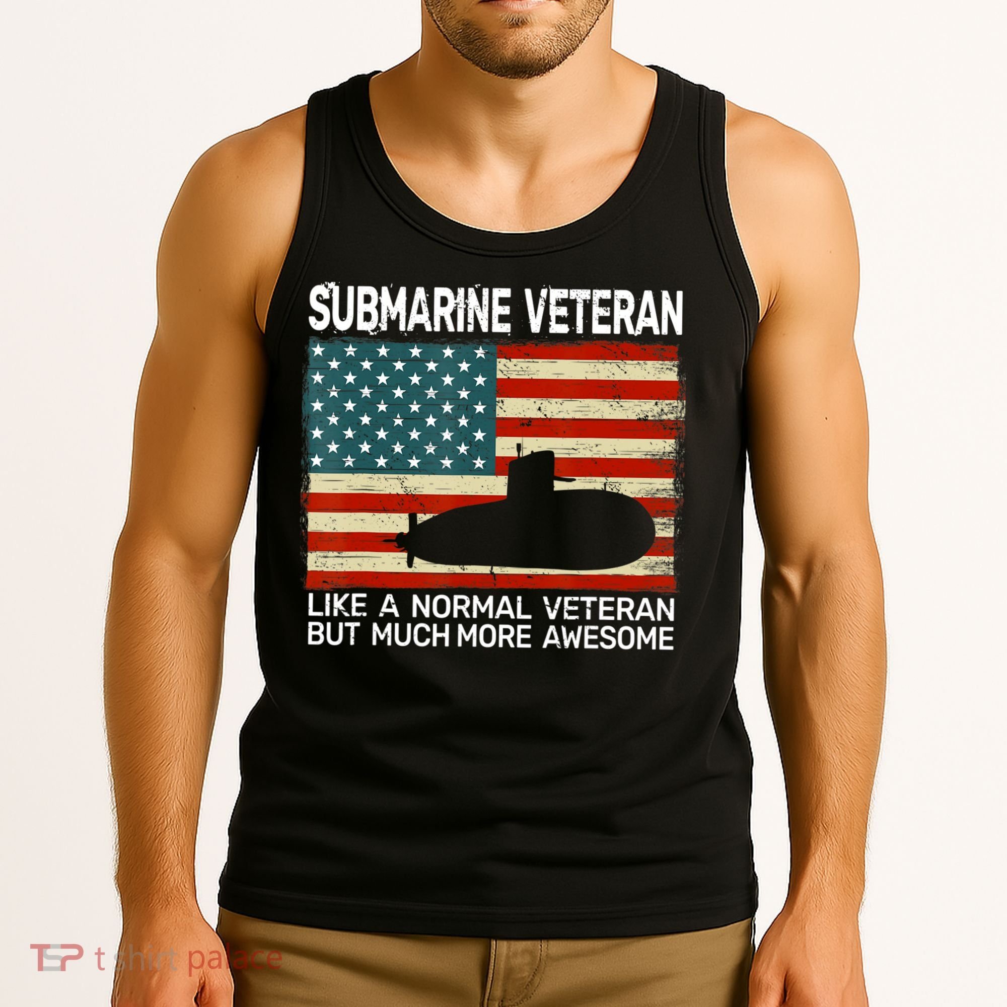 Usa Flag Submarine Veteran And Submarine Tank Top