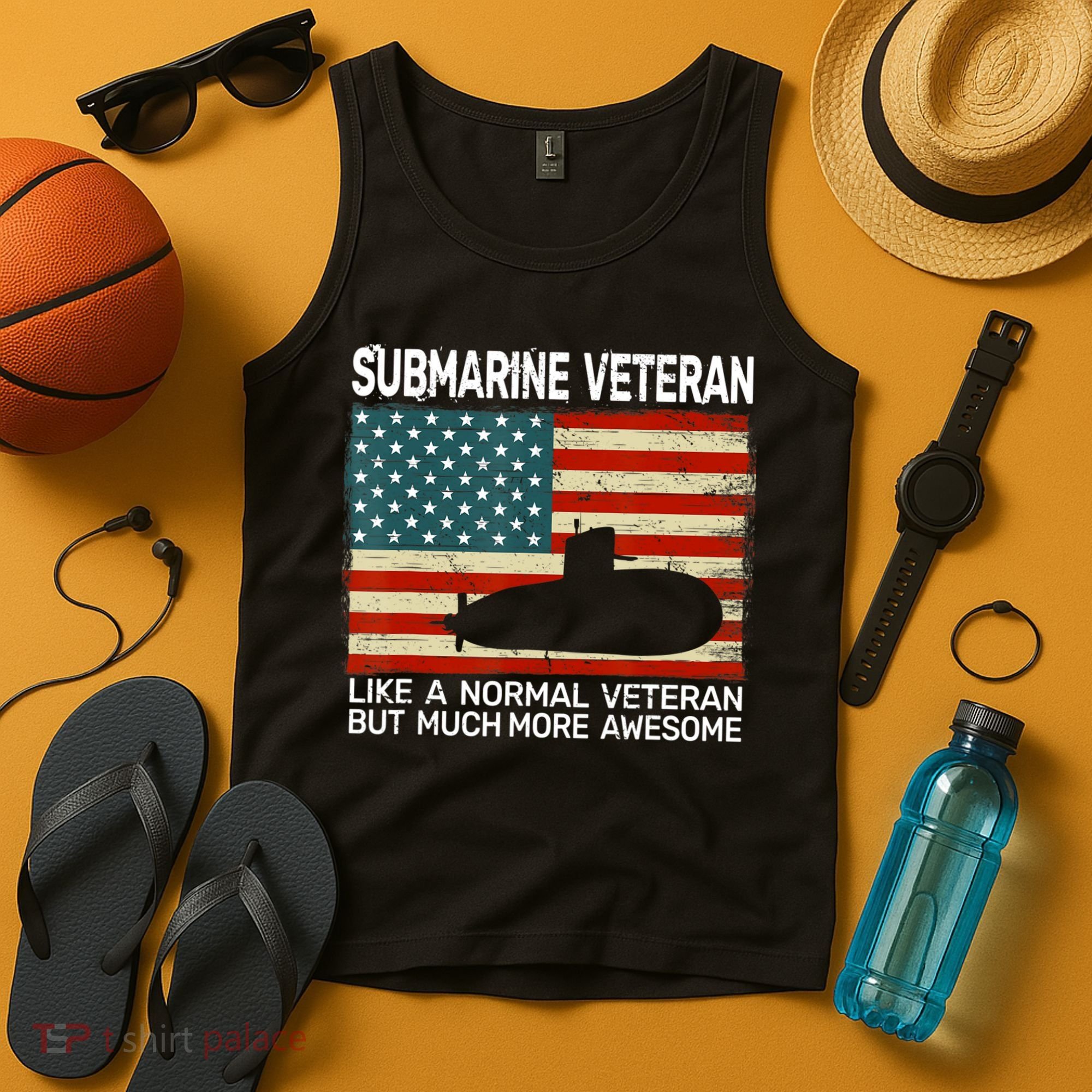Usa Flag Submarine Veteran And Submarine Tank Top