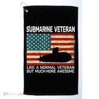 Usa Flag Submarine Veteran And Submarine Golf Towel thumb 0
