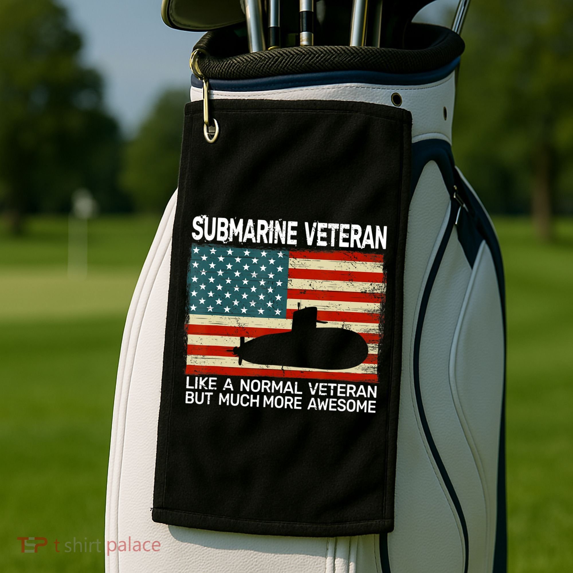 Usa Flag Submarine Veteran And Submarine Golf Towel
