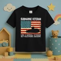 Usa Flag Submarine Veteran And Submarine Toddler T-Shirt thumb 3