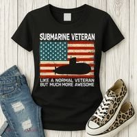 Usa Flag Submarine Veteran And Submarine Women's T-Shirt thumb 3