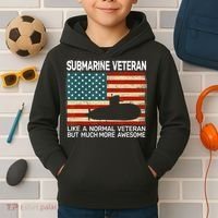 Usa Flag Submarine Veteran And Submarine Kids Hoodie thumb 2