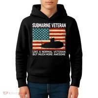 Usa Flag Submarine Veteran And Submarine Kids Hoodie thumb 4