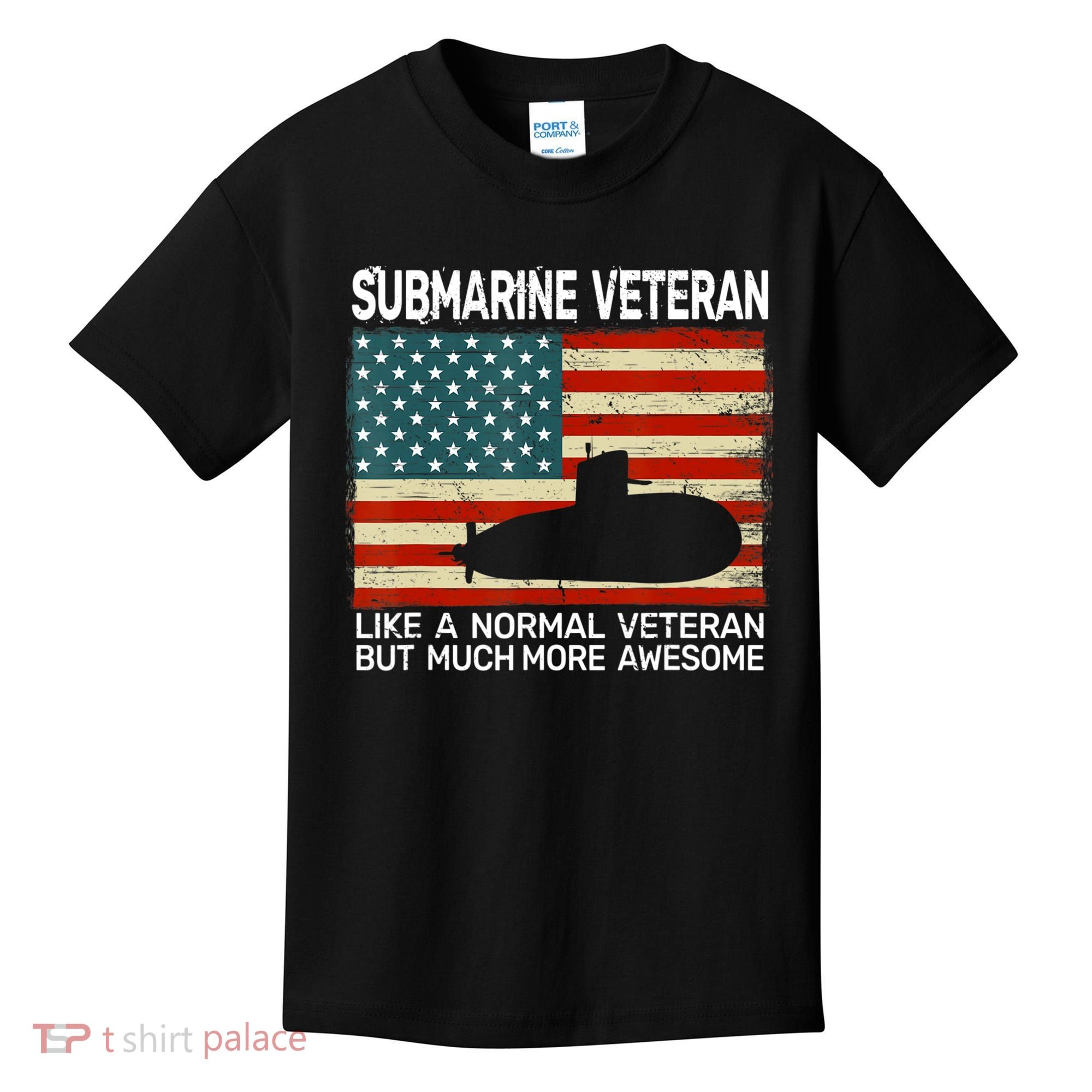 Usa Flag Submarine Veteran And Submarine Kids T-Shirt