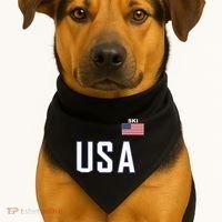 Usa Flag Skiing Team Cool Ski Equipment For Skier USA-Made Doggie Bandana thumb 1