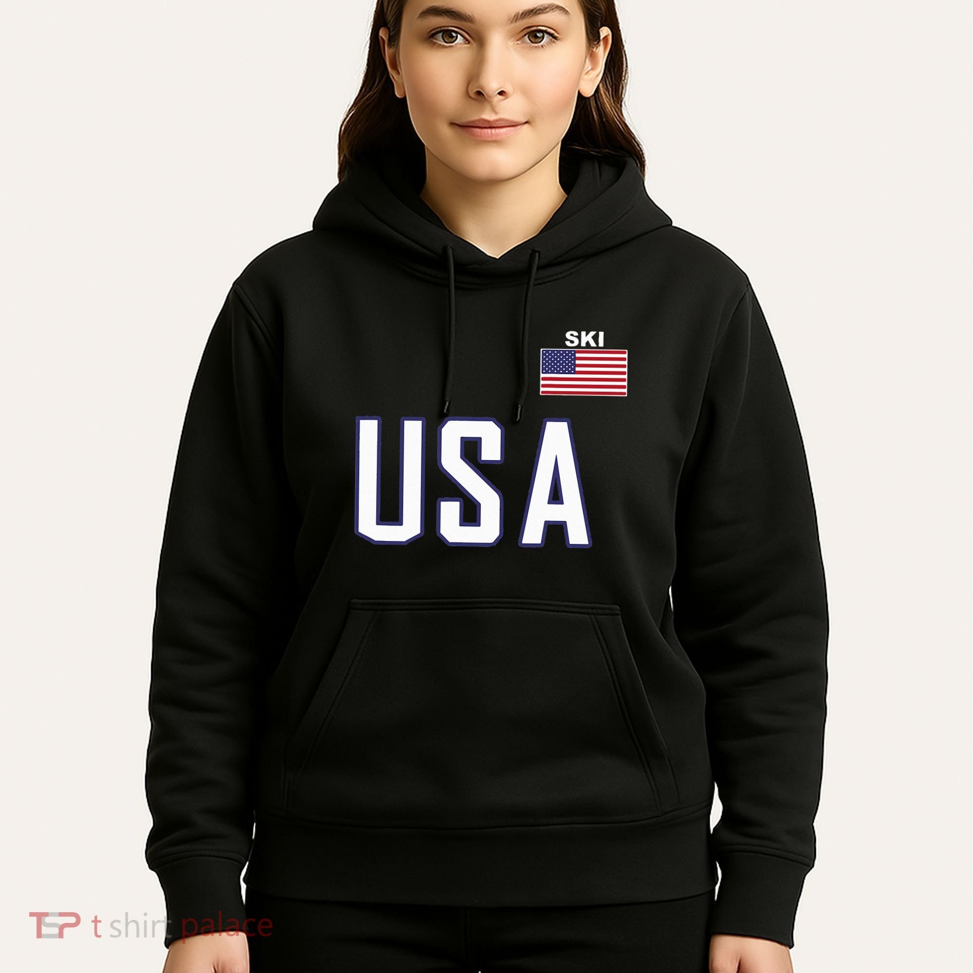 Usa Flag Skiing Team Cool Ski Equipment For Skier Hoodie