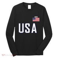 Usa Flag Skiing Team Cool Ski Equipment For Skier Long Sleeve Shirt thumb 0