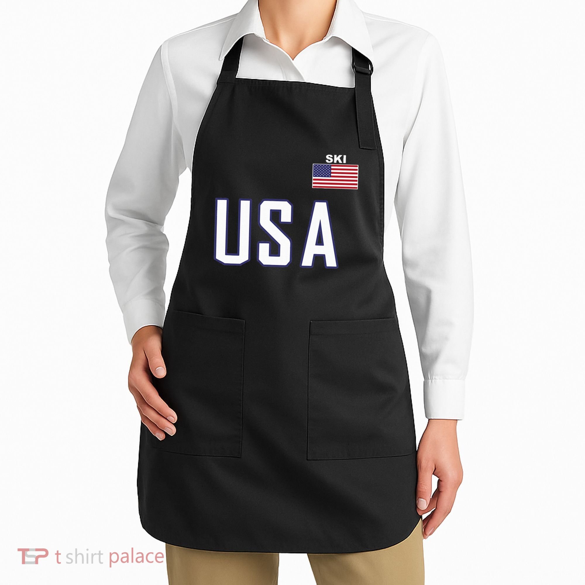 Usa Flag Skiing Team Cool Ski Equipment For Skier Apron