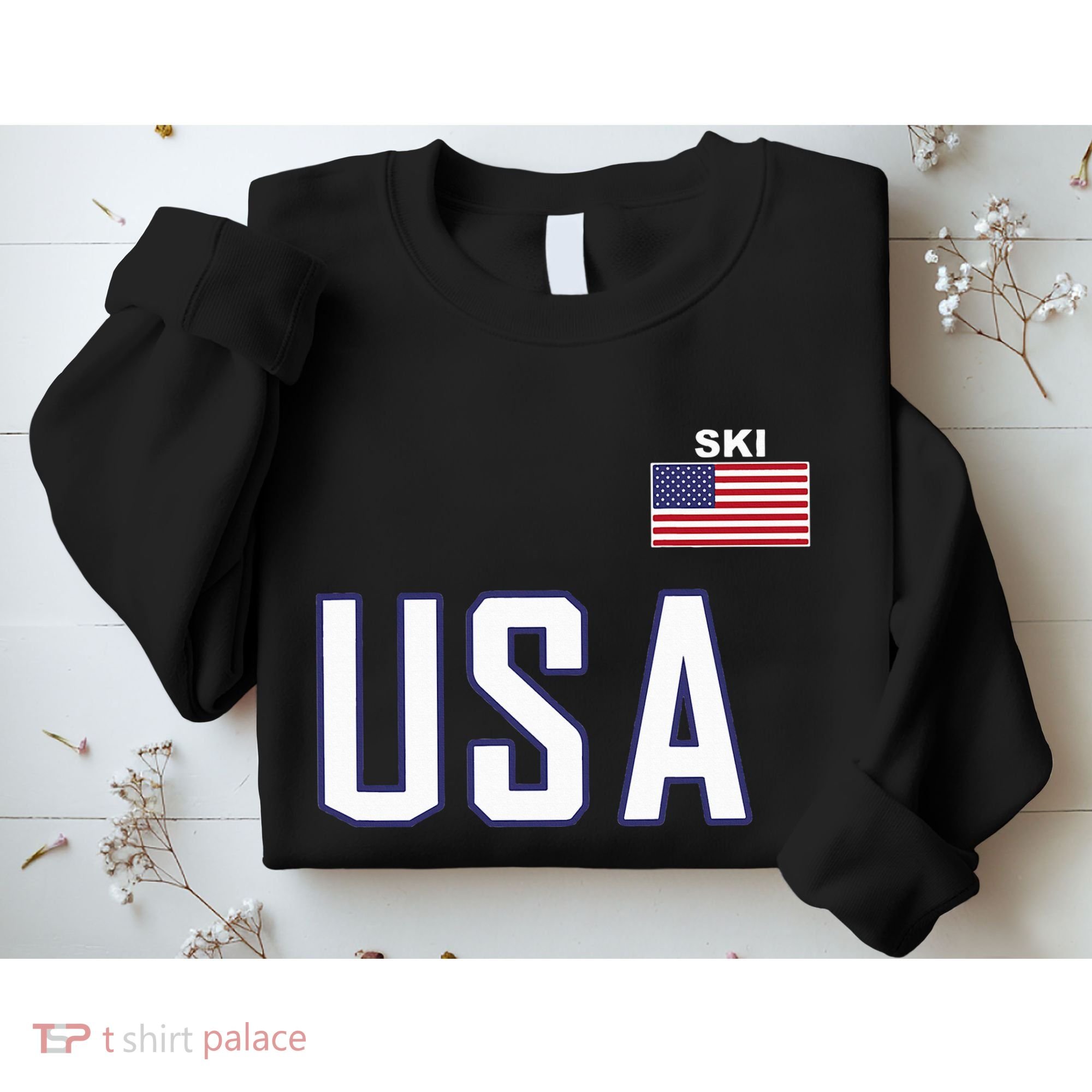 Usa Flag Skiing Team Cool Ski Equipment For Skier Sweatshirt