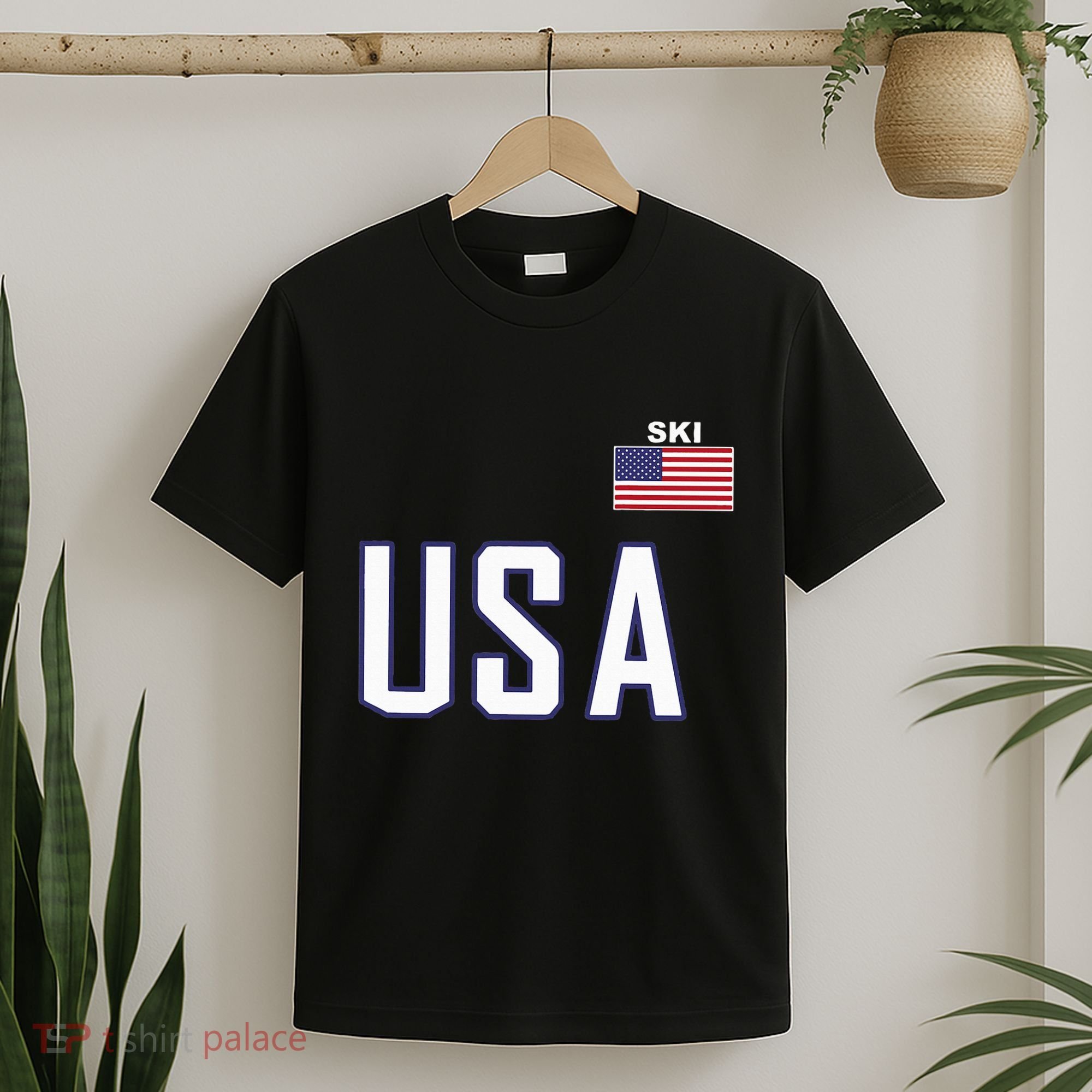 Usa Flag Skiing Team Cool Ski Equipment For Skier T-Shirt