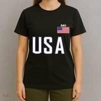 Usa Flag Skiing Team Cool Ski Equipment For Skier T-Shirt thumb 4