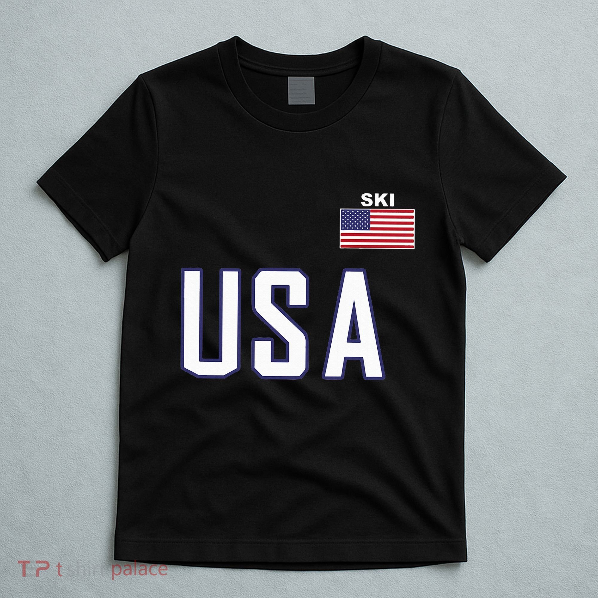 Usa Flag Skiing Team Cool Ski Equipment For Skier T-Shirt