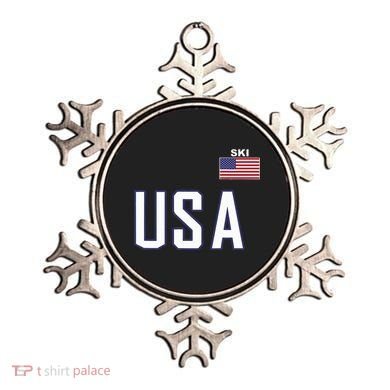 Usa Flag Skiing Team Cool Ski Equipment For Skier Ornament