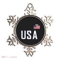 Usa Flag Skiing Team Cool Ski Equipment For Skier Ornament thumb 0