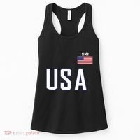 Usa Flag Skiing Team Cool Ski Equipment For Skier Women's Tank Top thumb 0