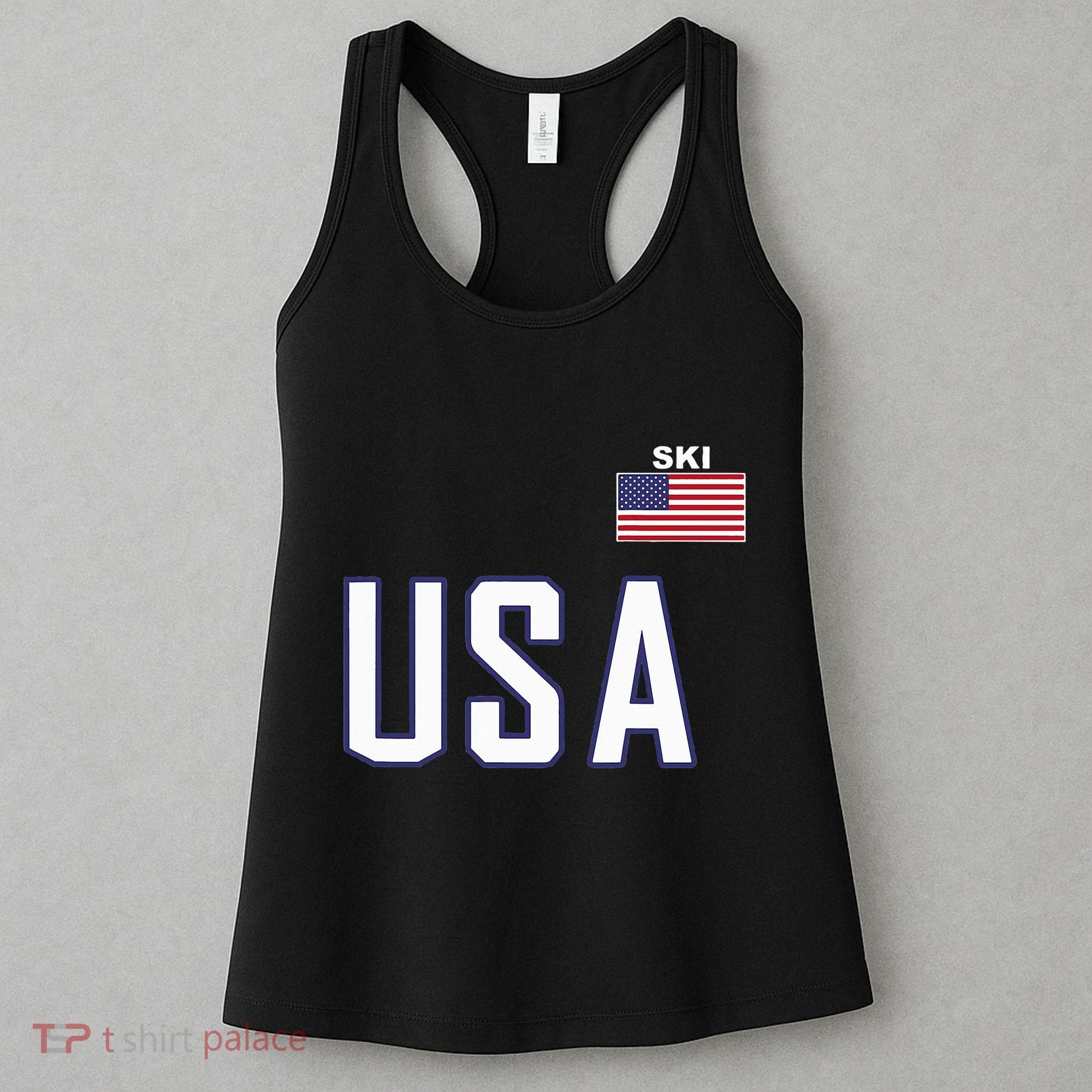 Usa Flag Skiing Team Cool Ski Equipment For Skier Women's Tank Top