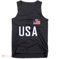 Usa Flag Skiing Team Cool Ski Equipment For Skier Tank Top thumb 0