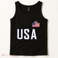 Usa Flag Skiing Team Cool Ski Equipment For Skier Tank Top thumb 2