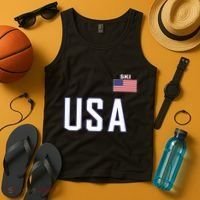 Usa Flag Skiing Team Cool Ski Equipment For Skier Tank Top thumb 4