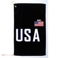 Usa Flag Skiing Team Cool Ski Equipment For Skier Golf Towel thumb 0