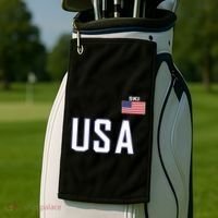 Usa Flag Skiing Team Cool Ski Equipment For Skier Golf Towel thumb 2