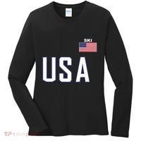 Usa Flag Skiing Team Cool Ski Equipment For Skier Women's Long Sleeve Shirt thumb 0
