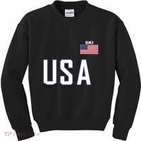 Usa Flag Skiing Team Cool Ski Equipment For Skier Kids Sweatshirt thumb 0