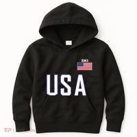Usa Flag Skiing Team Cool Ski Equipment For Skier Kids Hoodie thumb 0