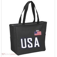 Usa Flag Skiing Team Cool Ski Equipment For Skier Tote Bag thumb 2