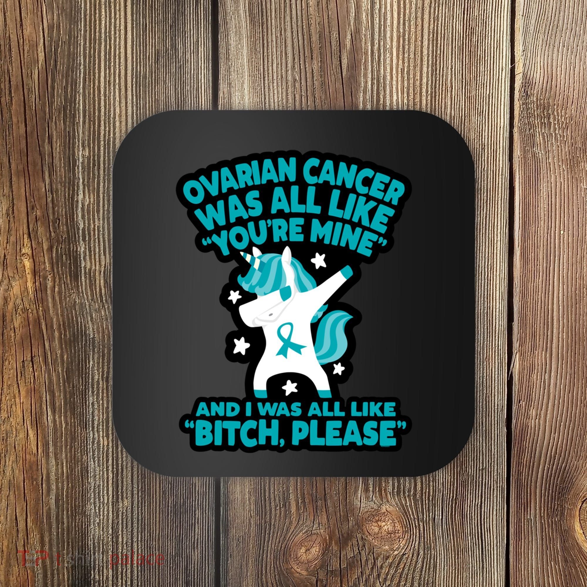 Unicorn Fighter Suvivor Fight Ovarian Cancer Awareness Coaster