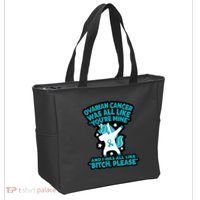 Unicorn Fighter Suvivor Fight Ovarian Cancer Awareness Tote Bag thumb 2