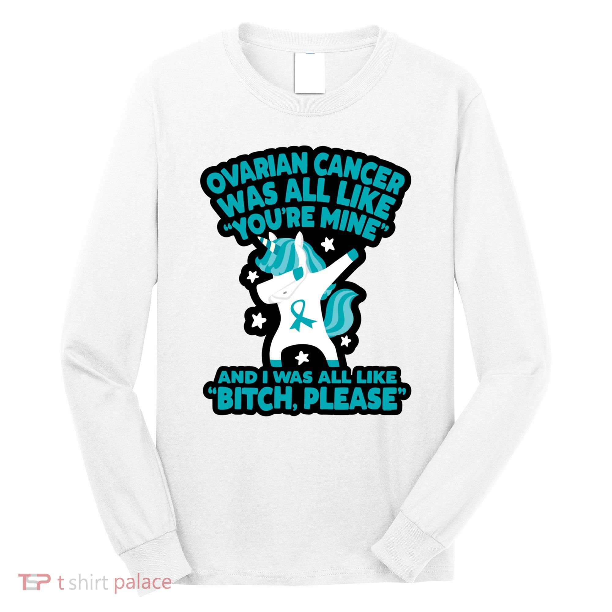Unicorn Fighter Suvivor Fight Ovarian Cancer Awareness Long Sleeve Shirt