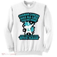 Unicorn Fighter Suvivor Fight Ovarian Cancer Awareness Sweatshirt thumb 0
