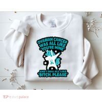 Unicorn Fighter Suvivor Fight Ovarian Cancer Awareness Sweatshirt thumb 2