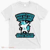 Unicorn Fighter Suvivor Fight Ovarian Cancer Awareness T-Shirt thumb 0