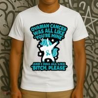 Unicorn Fighter Suvivor Fight Ovarian Cancer Awareness T-Shirt thumb 3