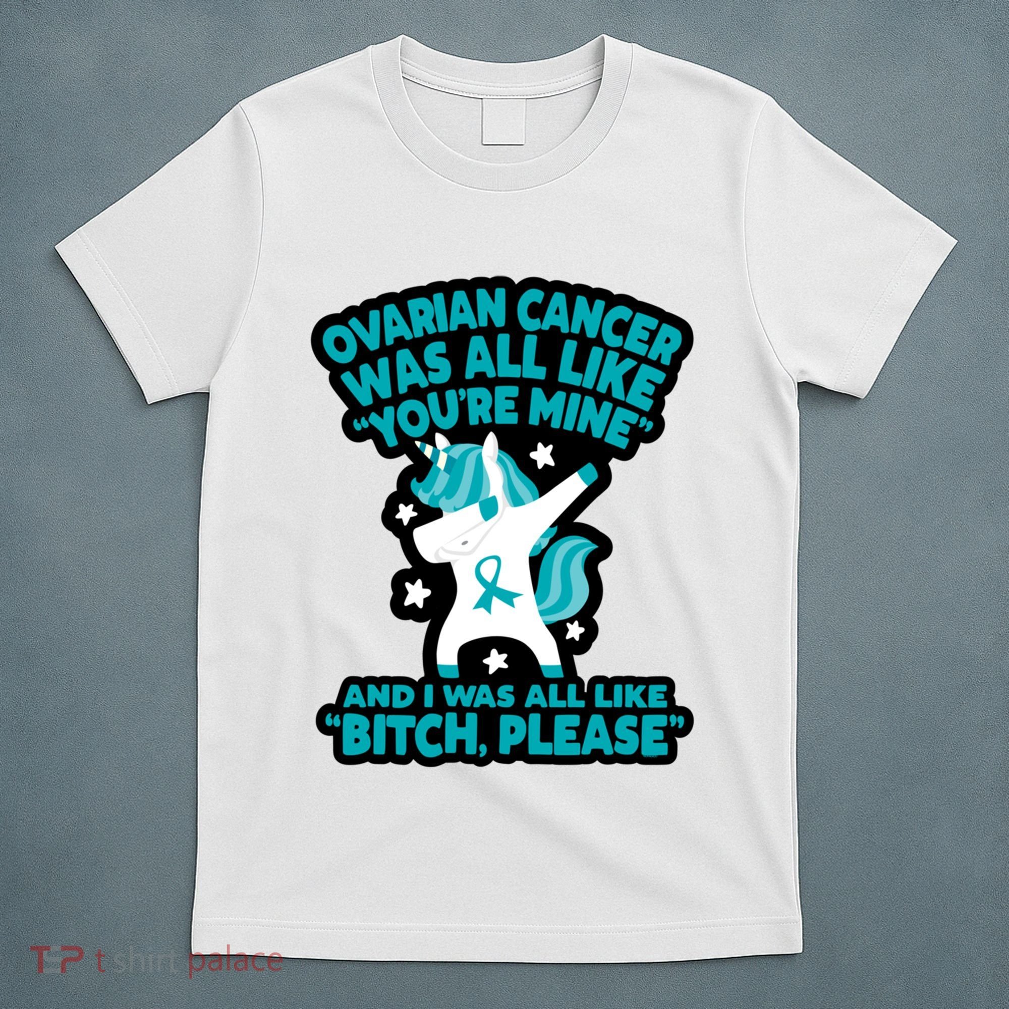 Unicorn Fighter Suvivor Fight Ovarian Cancer Awareness T-Shirt