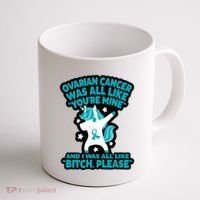 Unicorn Fighter Suvivor Fight Ovarian Cancer Awareness Coffee Mug thumb 1