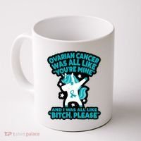 Unicorn Fighter Suvivor Fight Ovarian Cancer Awareness Coffee Mug thumb 0