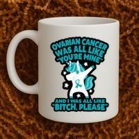 Unicorn Fighter Suvivor Fight Ovarian Cancer Awareness Coffee Mug thumb 2