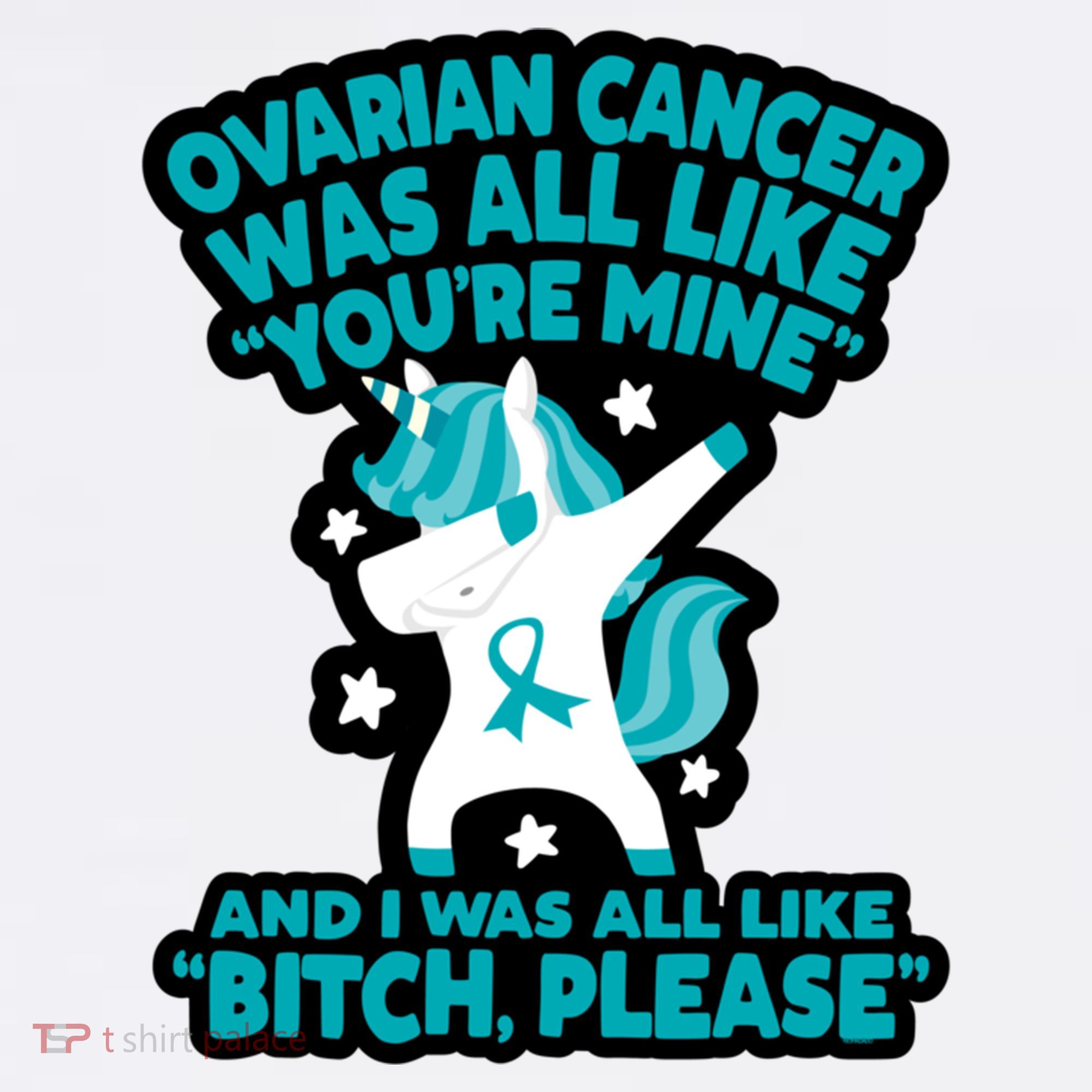 Unicorn Fighter Suvivor Fight Ovarian Cancer Awareness Women's Hoodie
