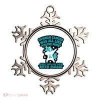 Unicorn Fighter Suvivor Fight Ovarian Cancer Awareness Ornament thumb 0