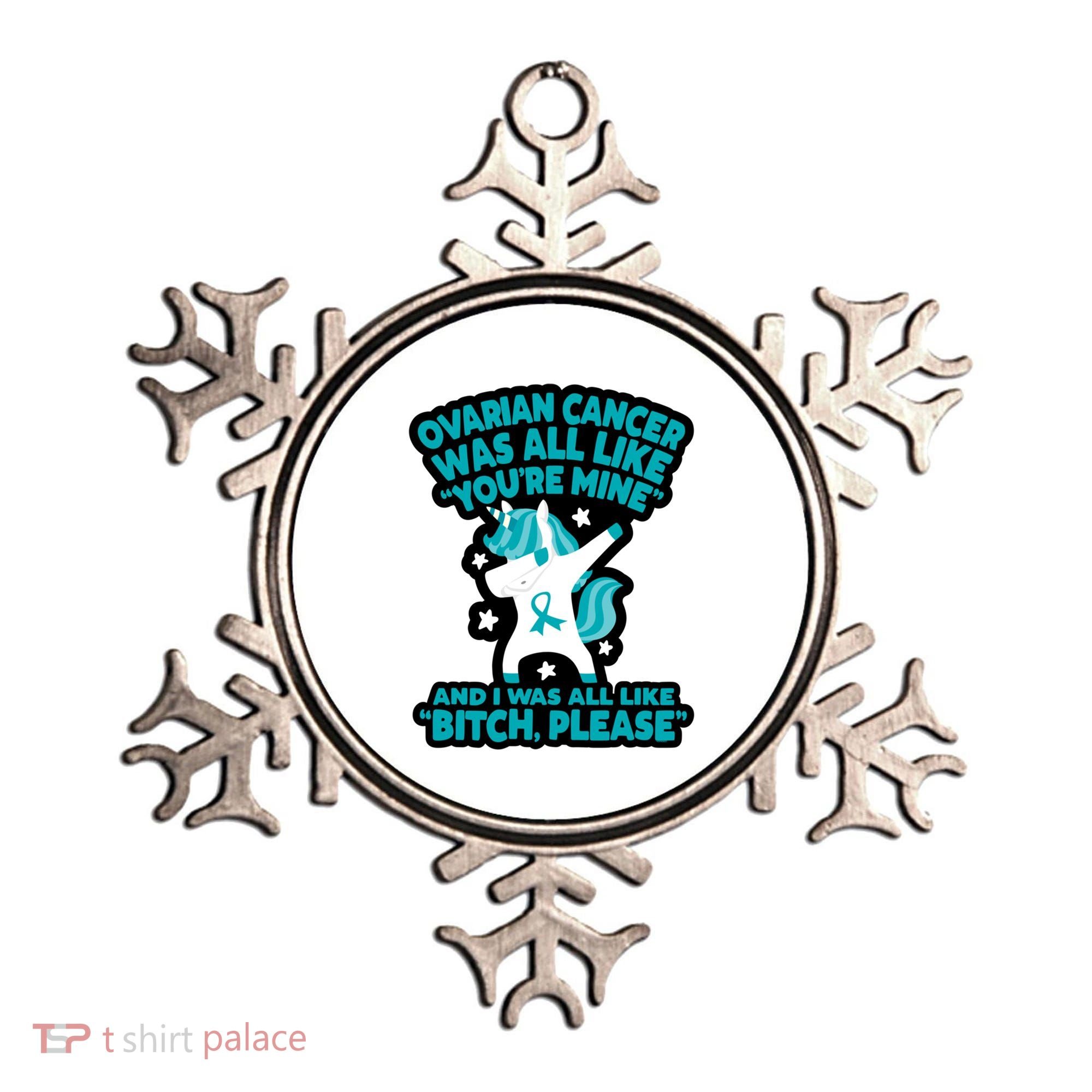Unicorn Fighter Suvivor Fight Ovarian Cancer Awareness Ornament