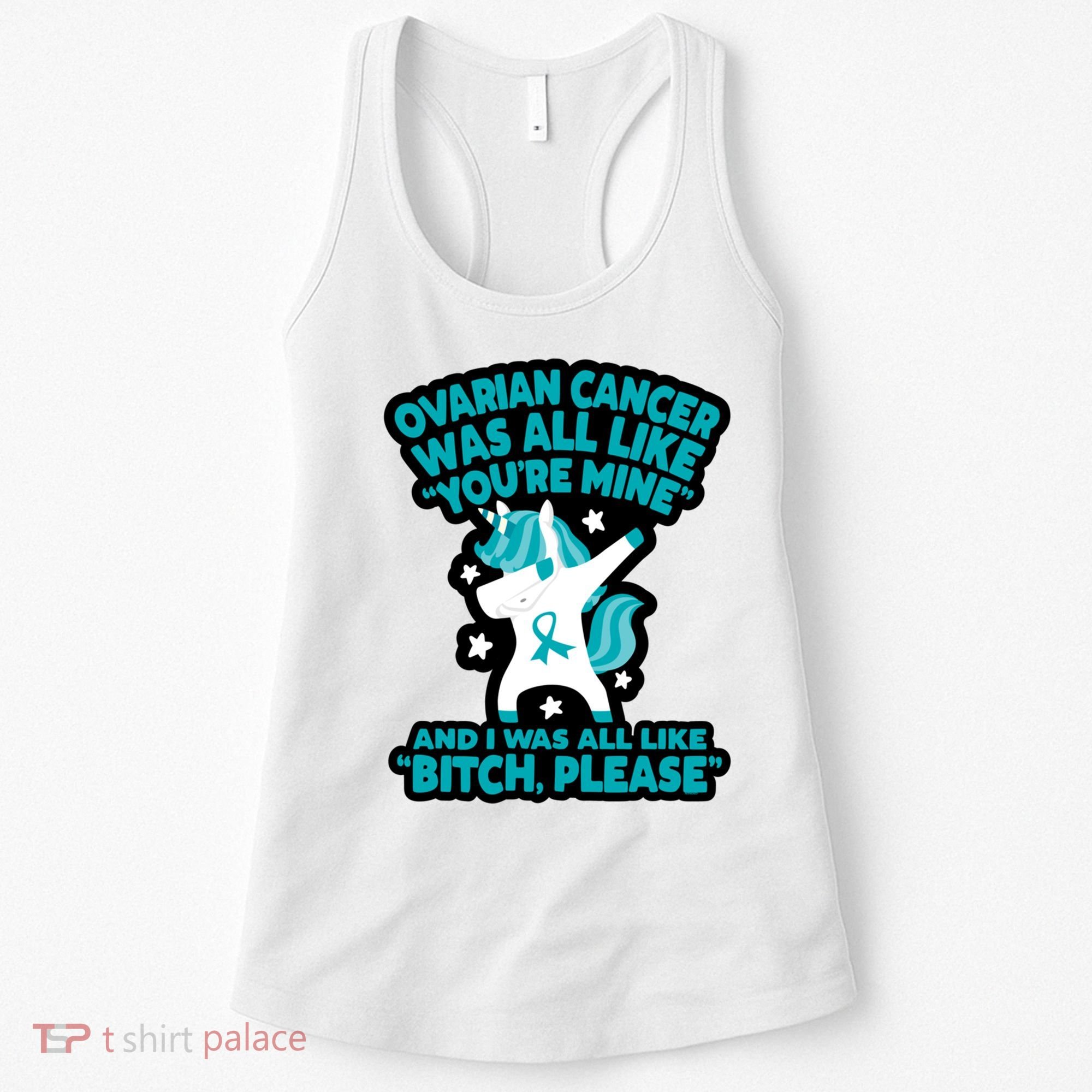 Unicorn Fighter Suvivor Fight Ovarian Cancer Awareness Women's Tank Top