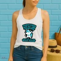 Unicorn Fighter Suvivor Fight Ovarian Cancer Awareness Women's Tank Top thumb 2