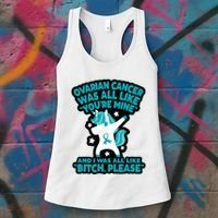 Unicorn Fighter Suvivor Fight Ovarian Cancer Awareness Women's Tank Top thumb 3