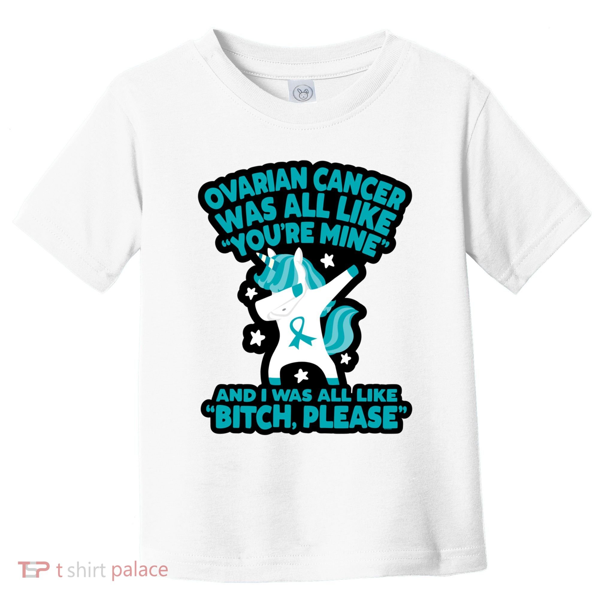 Unicorn Fighter Suvivor Fight Ovarian Cancer Awareness Toddler T-Shirt