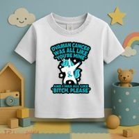 Unicorn Fighter Suvivor Fight Ovarian Cancer Awareness Toddler T-Shirt thumb 3