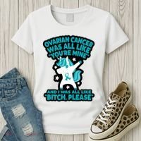 Unicorn Fighter Suvivor Fight Ovarian Cancer Awareness Women's T-Shirt thumb 3